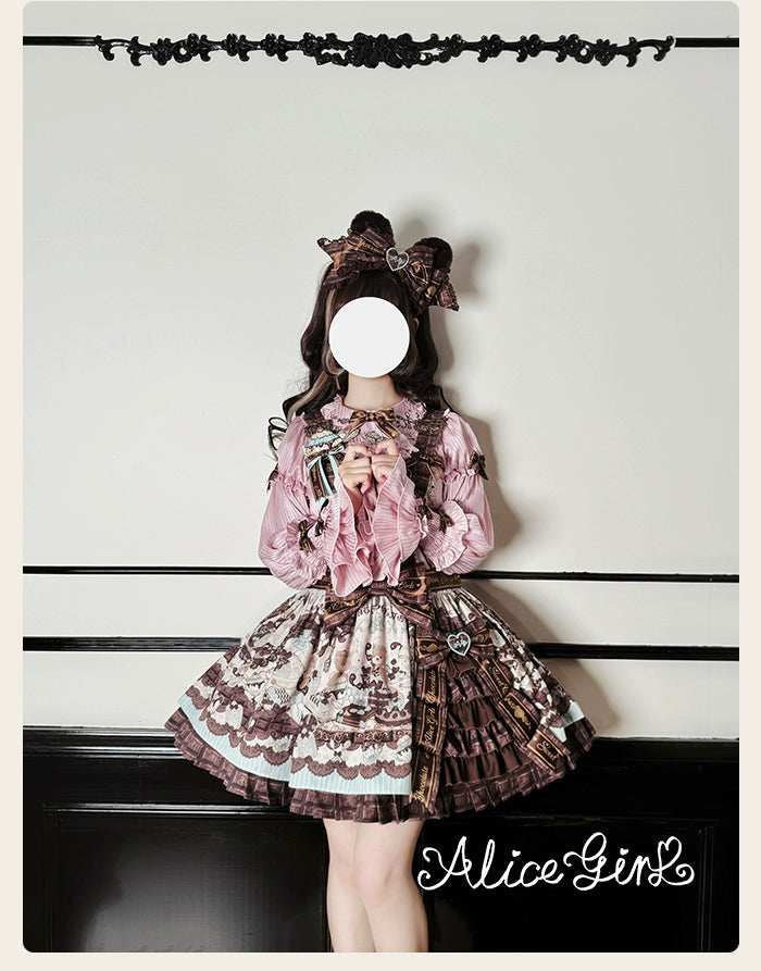 Alice Girl - Bear Chocolate Bar - Kawaii Lolita JSK & Salopette Dress