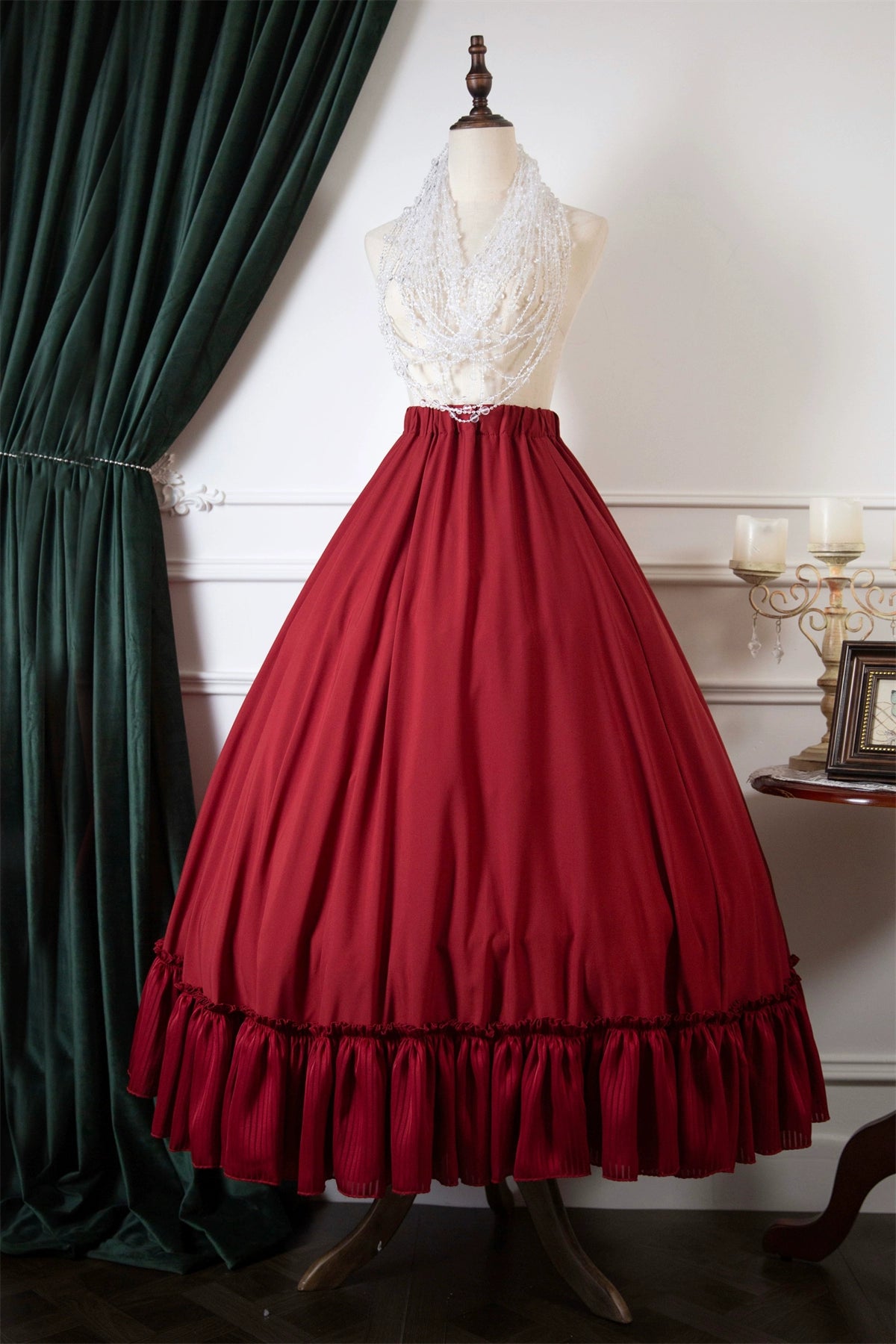 Muppet Mind Ben - Daily Lolita Extended Underskirt Black White and Red Lolita Skirt Red - in stock