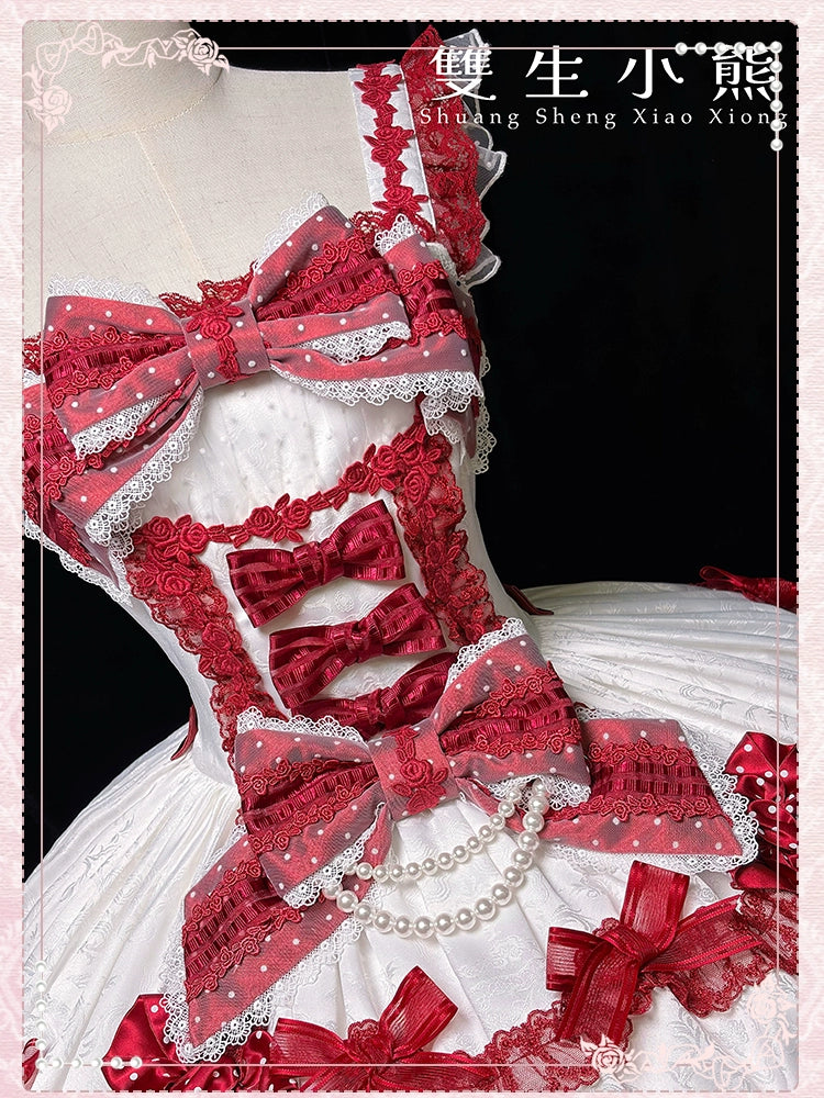 Shuang Sheng Xiao Xiong - Heart of Love - Sweet Lolita Wedding JSK, Bow Details 44306:803225