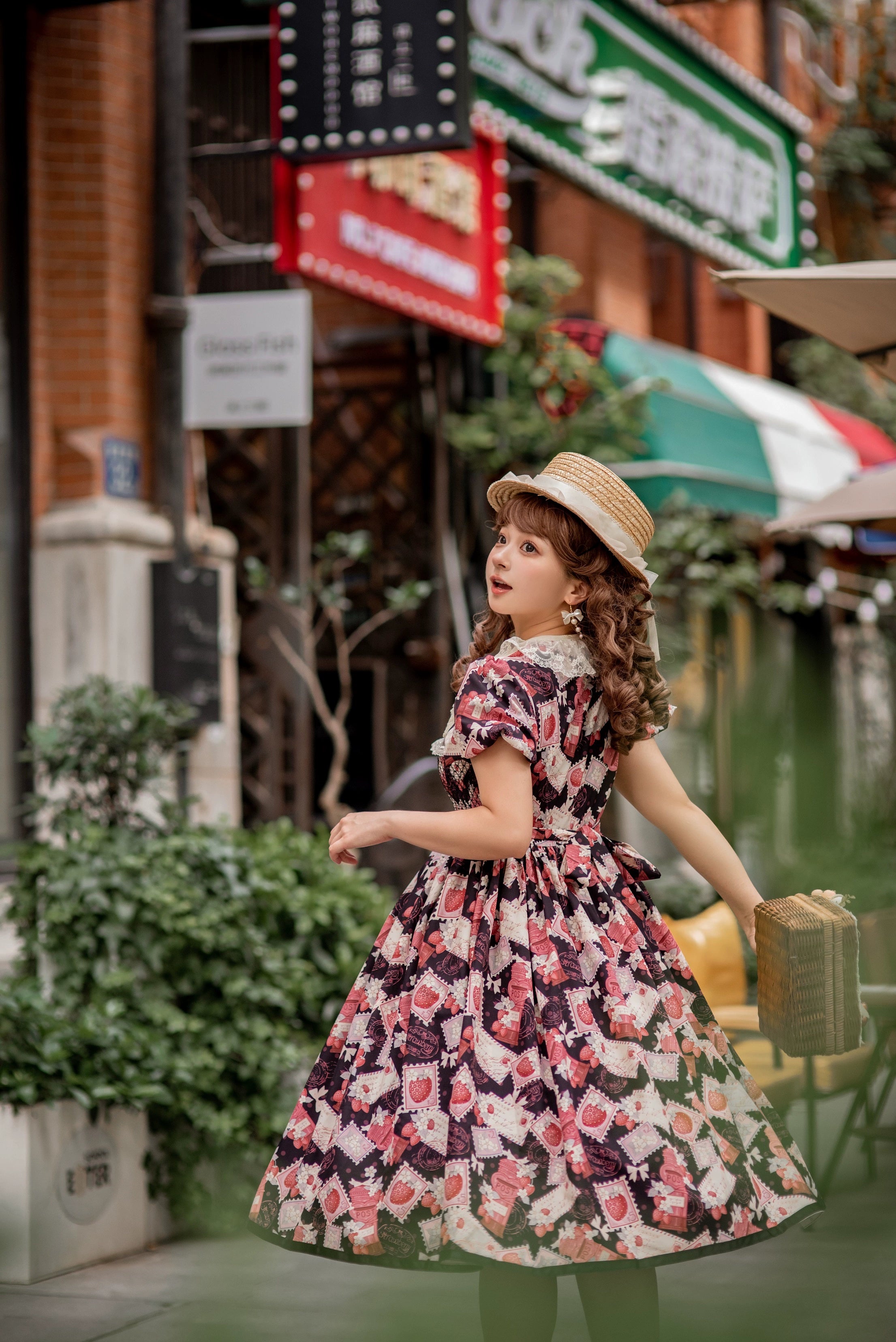 Strawberry Witch - Strawberry Stamp - Sweet Lolita OP Short Sleeve Lolita Dress
