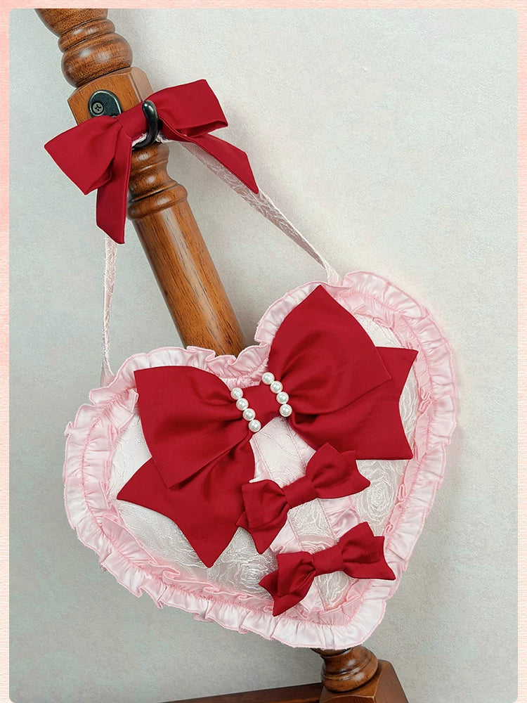 Sweetheart Petal - Color Block Sweet Lolita KC, Heart-shaped Bag 44840:825205