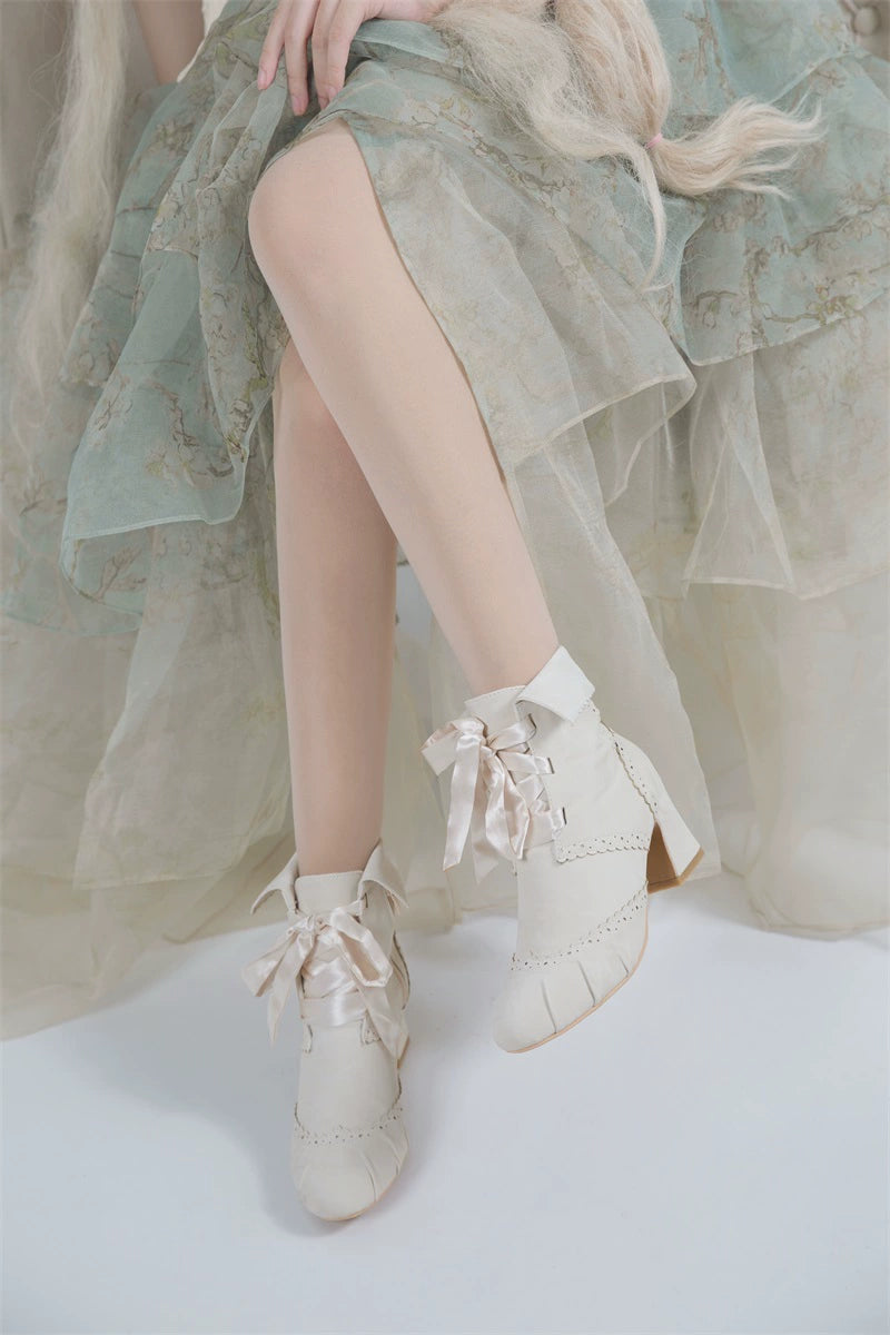 MR.Qiutian - Lady Incognita - Retro Lolita Ankle Boots, Size Zipper 44240:800757