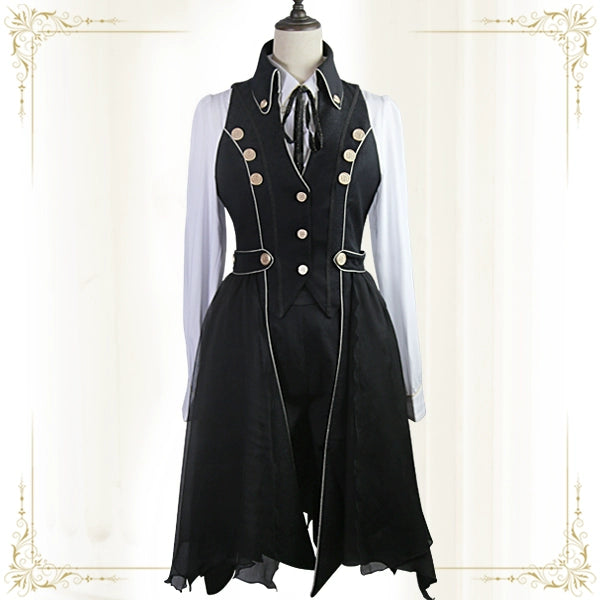 Immortal Thorn - Snow Shadow - Long Sleeveless Ouji Lolita Coat