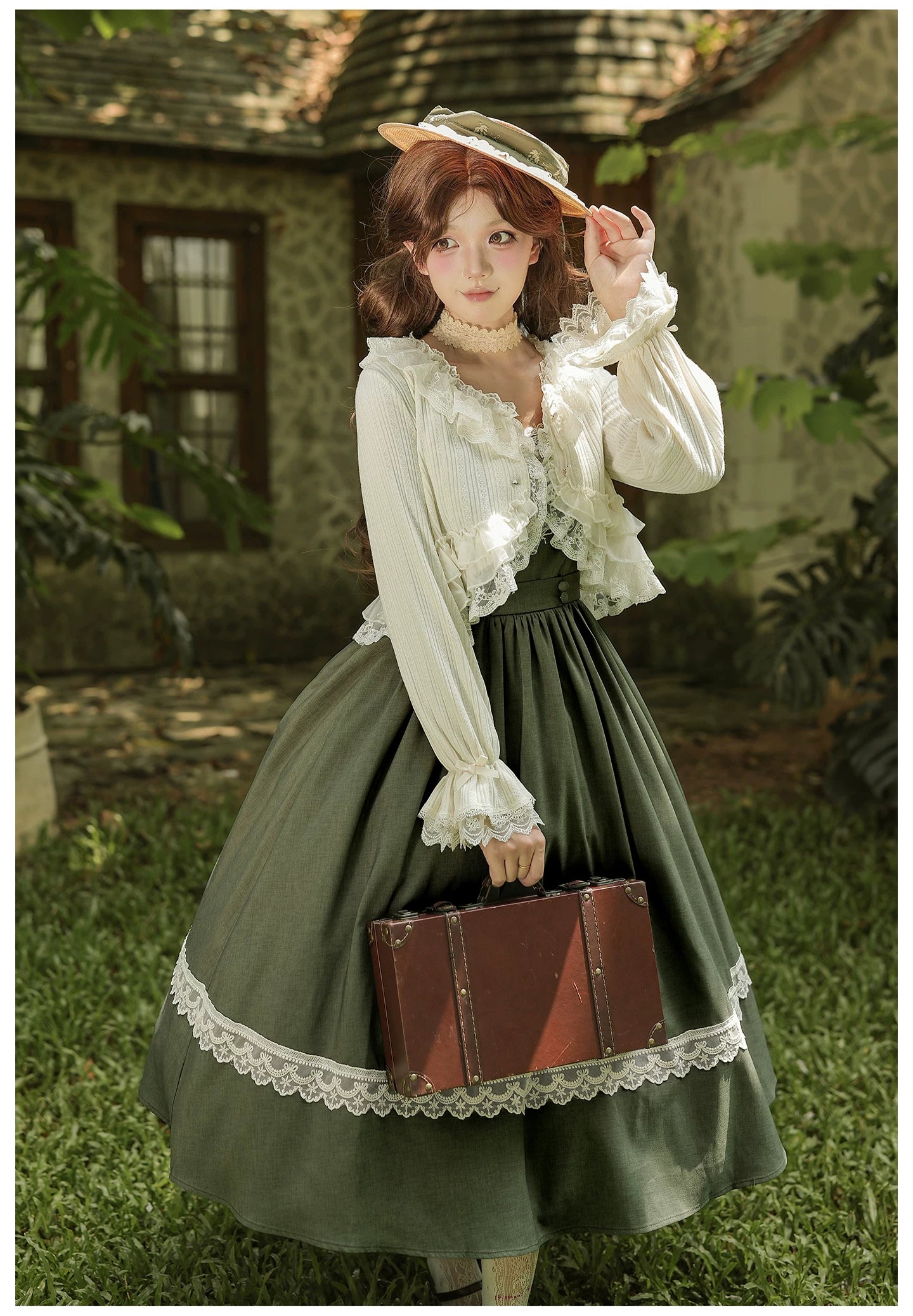 Oak in the Wind - Classic Lolita JSK Dress, Rose Basket Embroidery 45820:863514