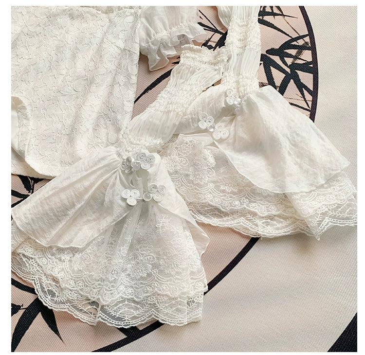 With PUJI~Moon Gauze~Qi Lolita Blouse Chinese Style Shirt 39832:639444