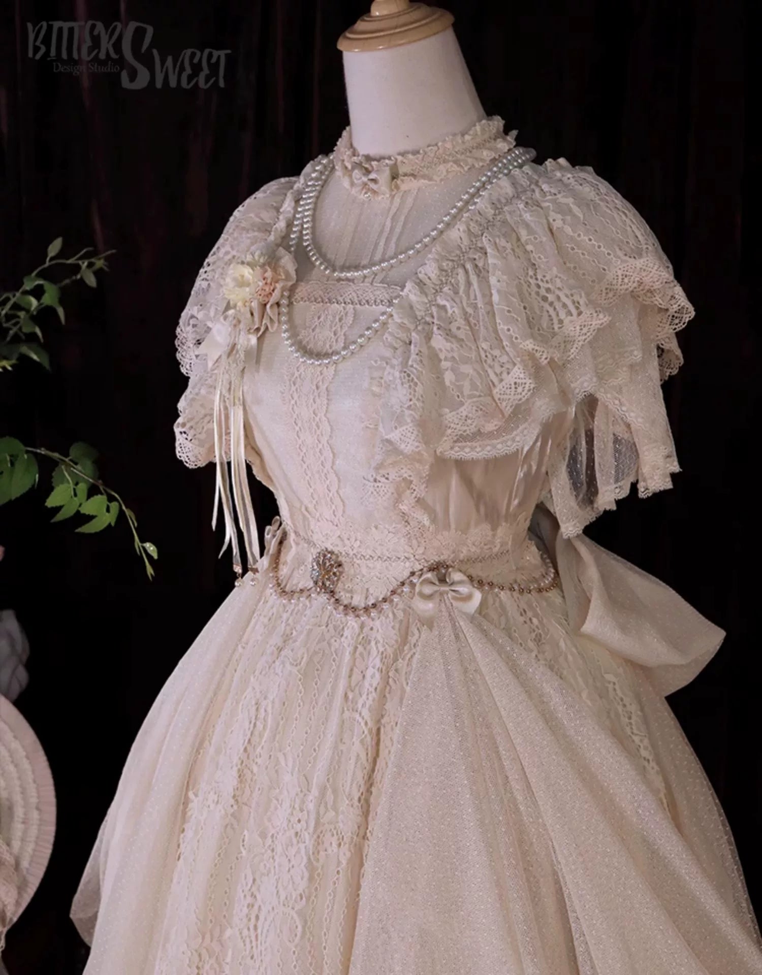 BittterSweet - Vintage Lolita OP Dress Old School Lace Long Dress