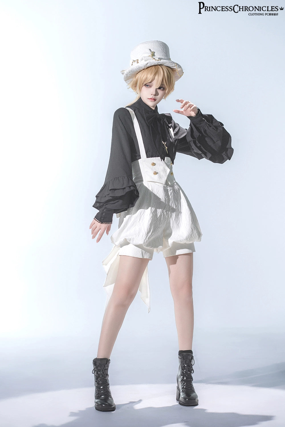 Doll - Ouji Lolita Pink Blouse & White Shorts