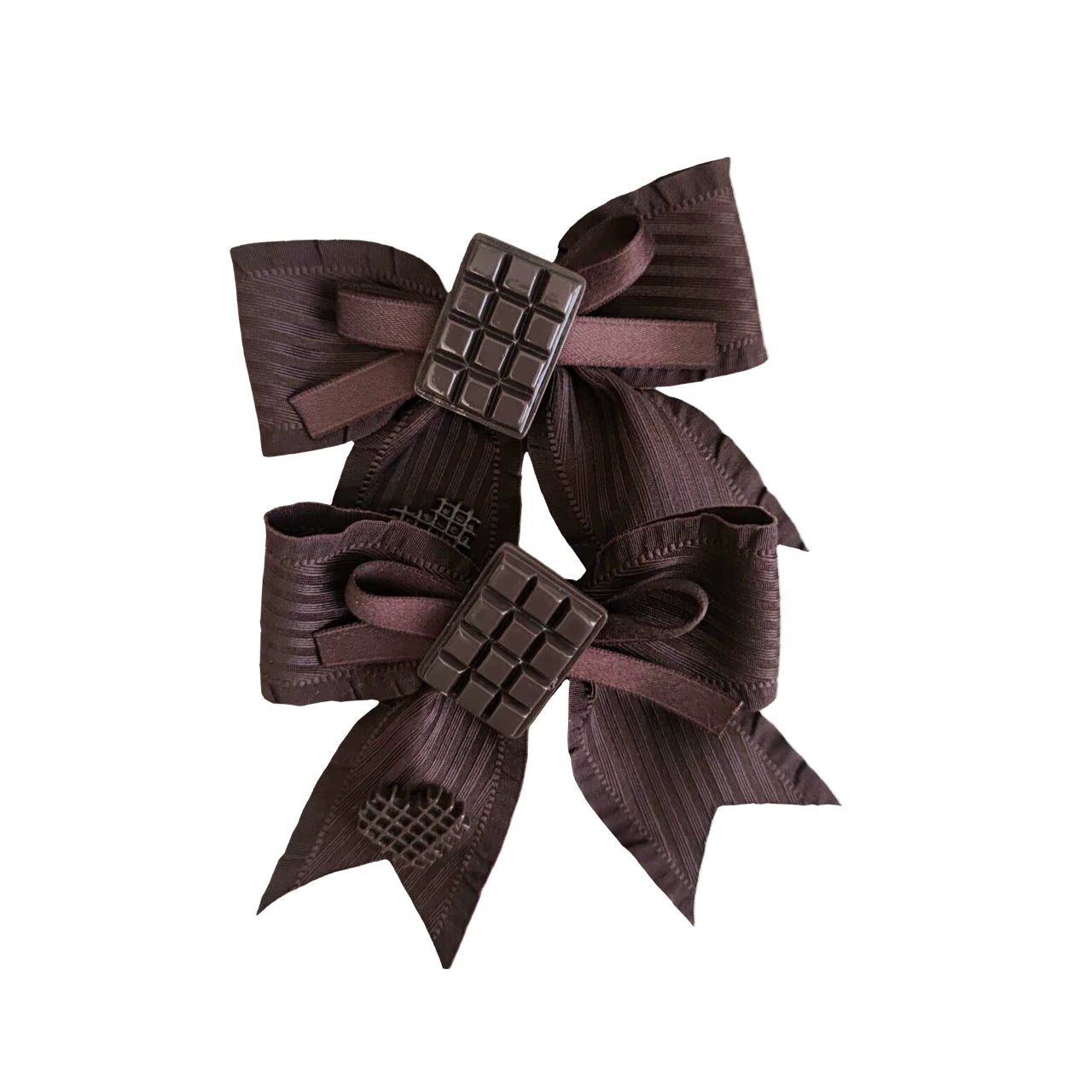 Coco Grace - Plaid Kawaii Lolita JSK Dress, Layered Ruffle & Bow Hair Clips (pair) Only One Size