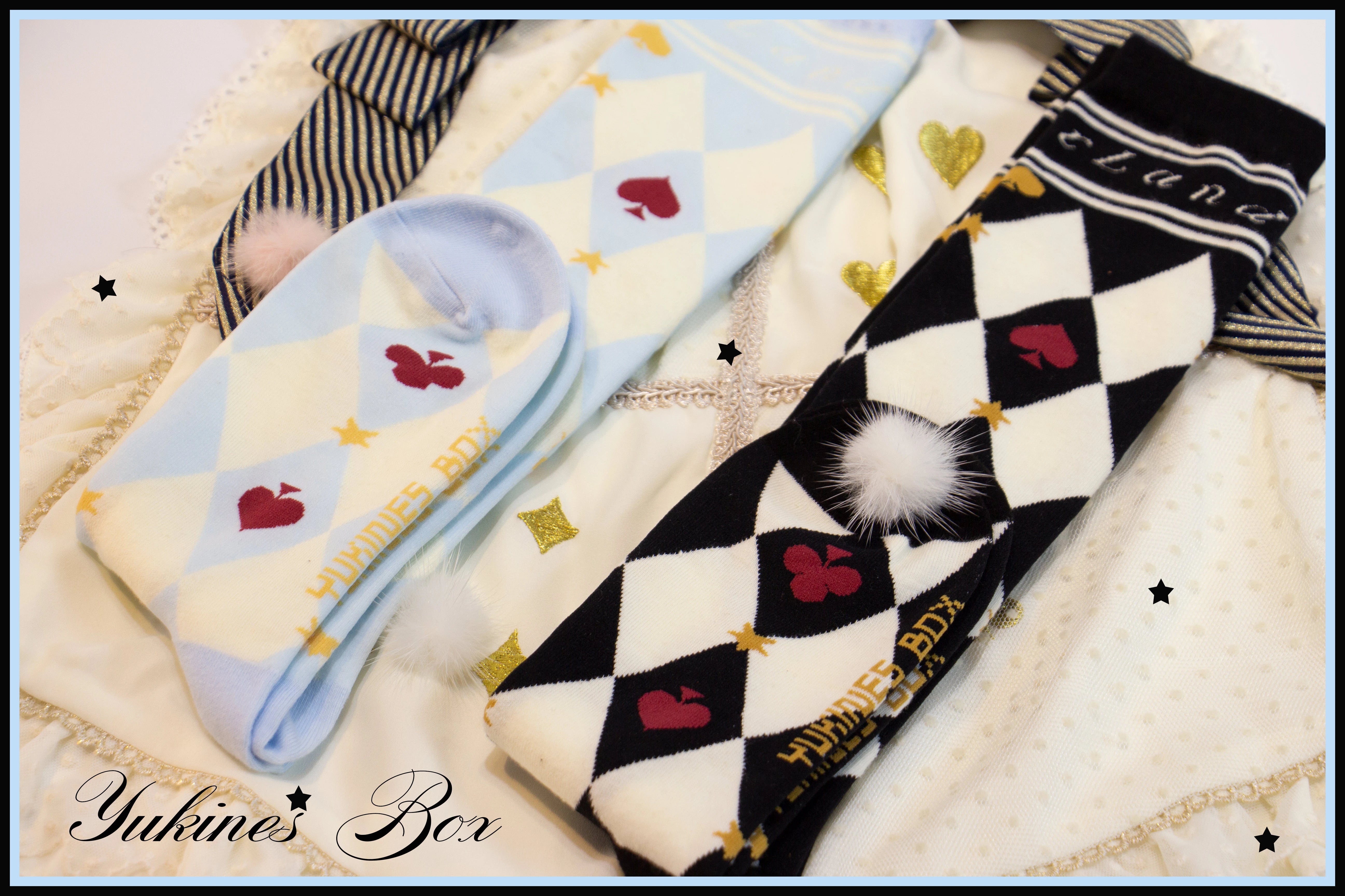 Yukines Box - Daily Lolita Cotton Asymmetric Print Socks