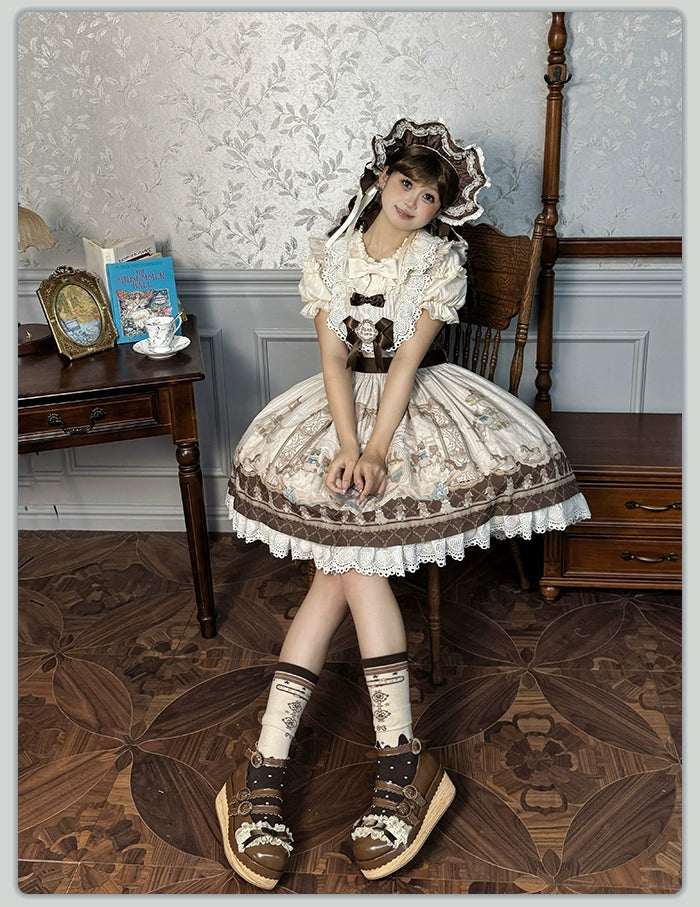 Alice Girl~Sea Salt Fairytale~Sweet Lolita JSK Doll-like Lolita Printed Dress 40682:675400