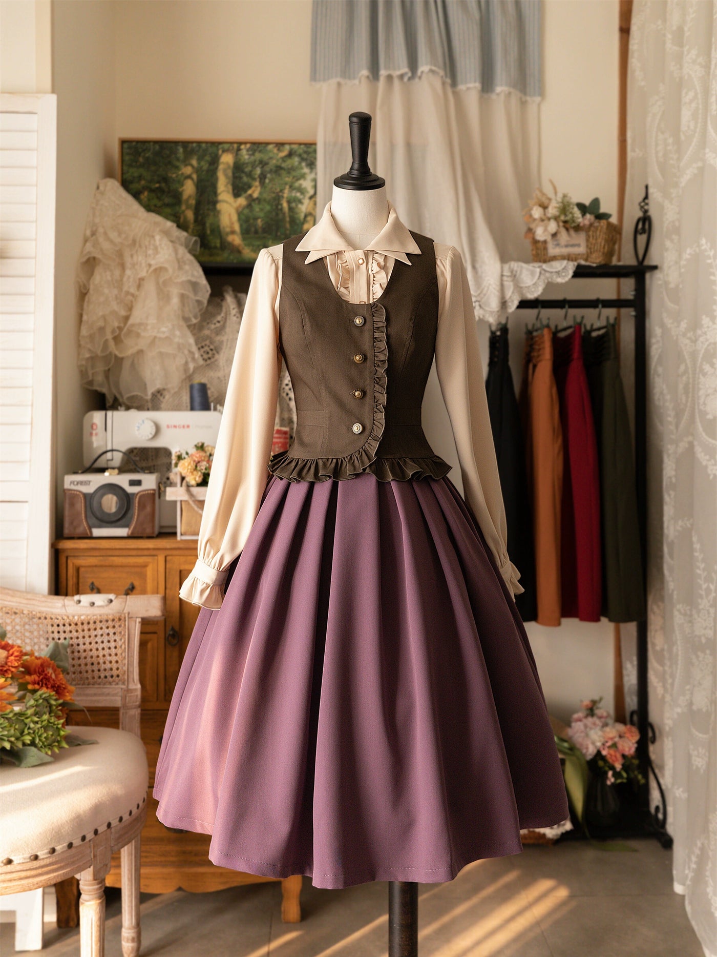 Forest Wardrobe~Forest Basket~Elegant Lolita Vest Autumn/Winter Versatile Waistcoat   