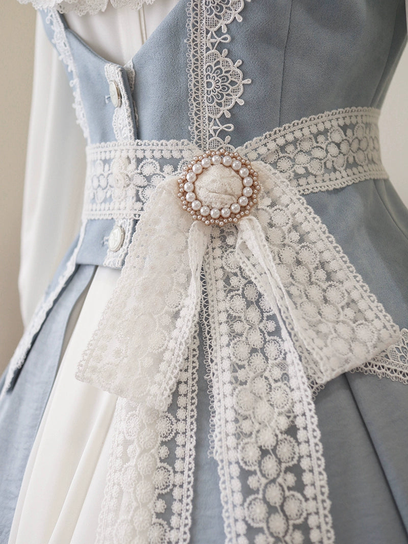 Polyhymnia - Miss Leisha - Classic Lolita Skirt Set Elegant Winter Cape White lace waistband