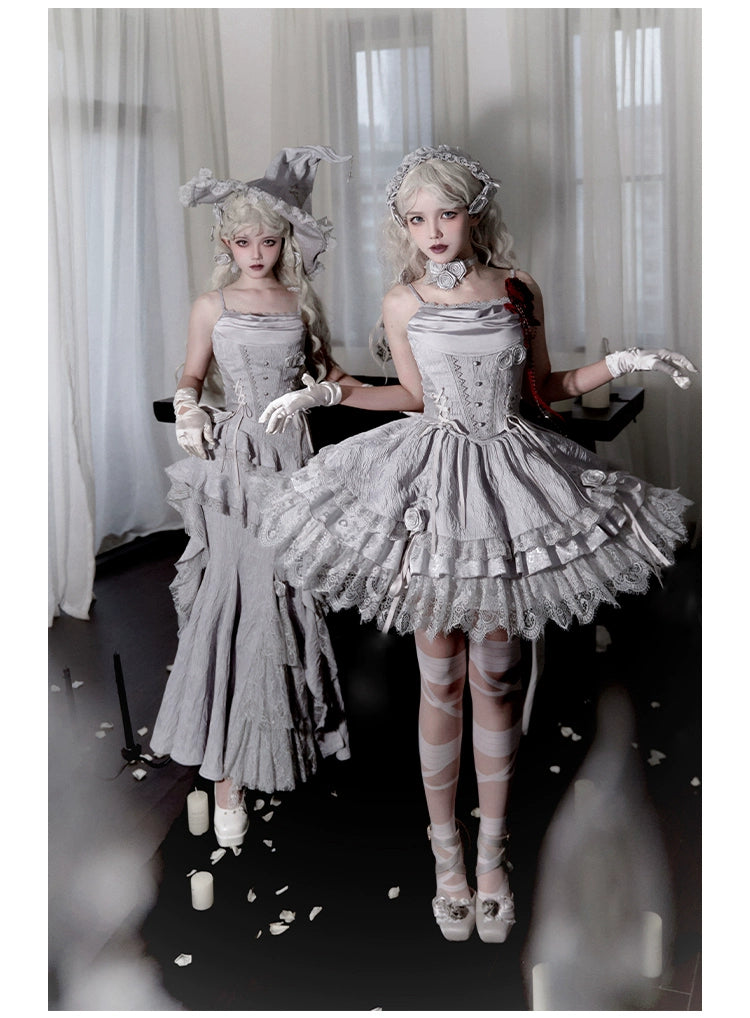With PUJI - Letter and Poetry · Twilight - Gothic Witch Lolita SK Suit Bodice Mermaid Dress