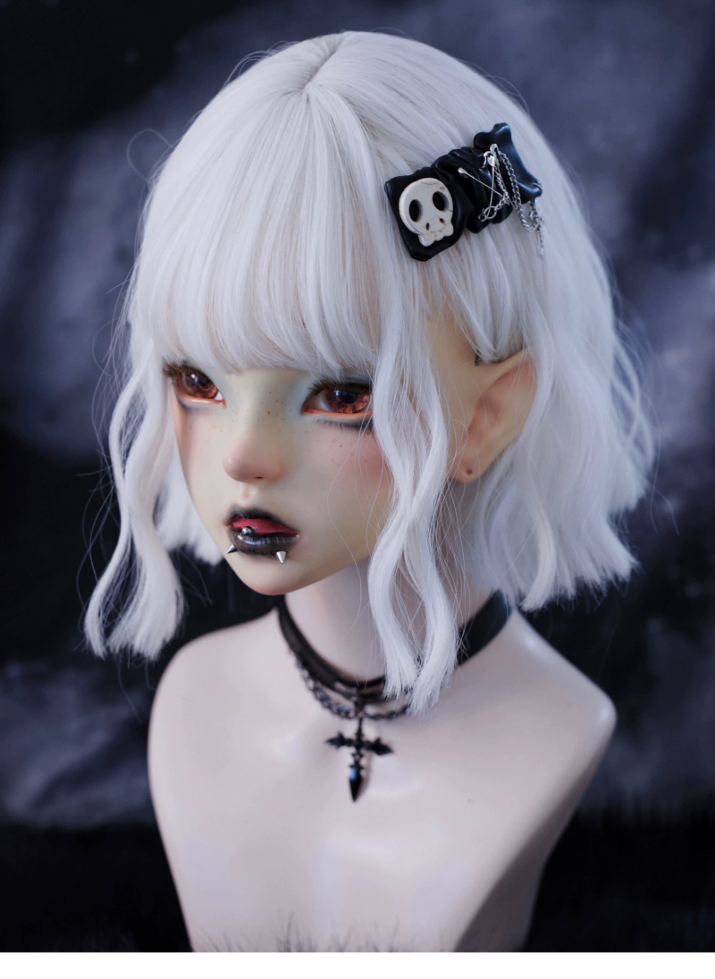 Strange Sugar~Gothic Hair Accessories Set Skulls Sharks Lolita Clips Headbands 36666:533252