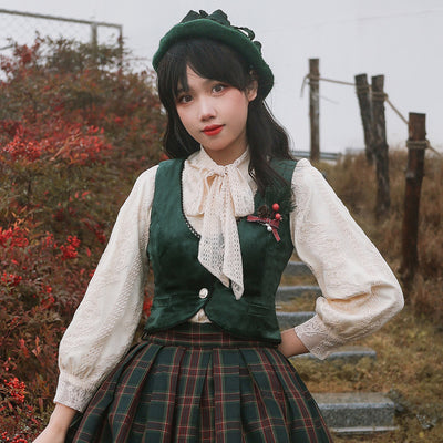 Miss Point~Ode to Joy~Elegant Lolita Winter Velvet Vest Customized   