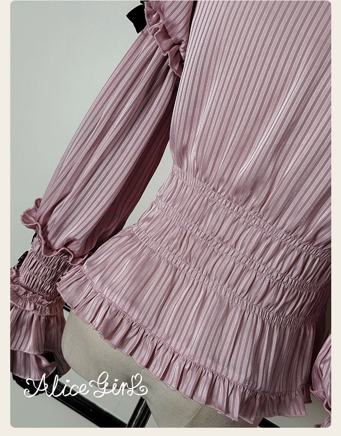 Alice Girl - Bear Chocolate Bar - Kawaii Lolita Blouse, Long Sleeve 43852:787130