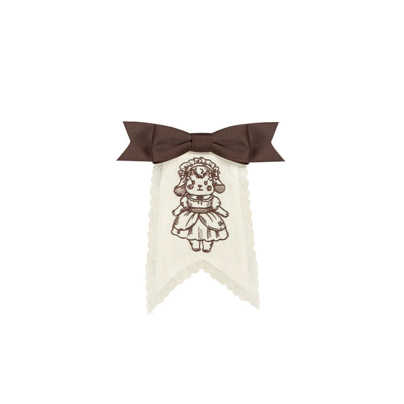 With PUJI - Sugar Frost Tale - Kawaii Lolita OP Button Closure Dress, Lamb & Bunny Embroidery 44101:796506