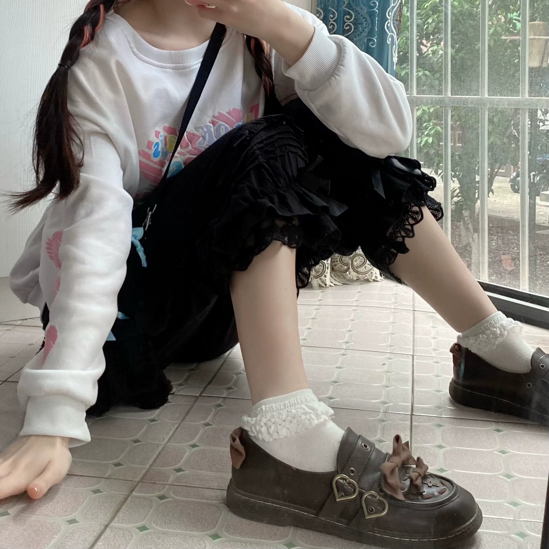 Sweet Lolita Jacquard Cotton Bloomers, Accordion Pleats