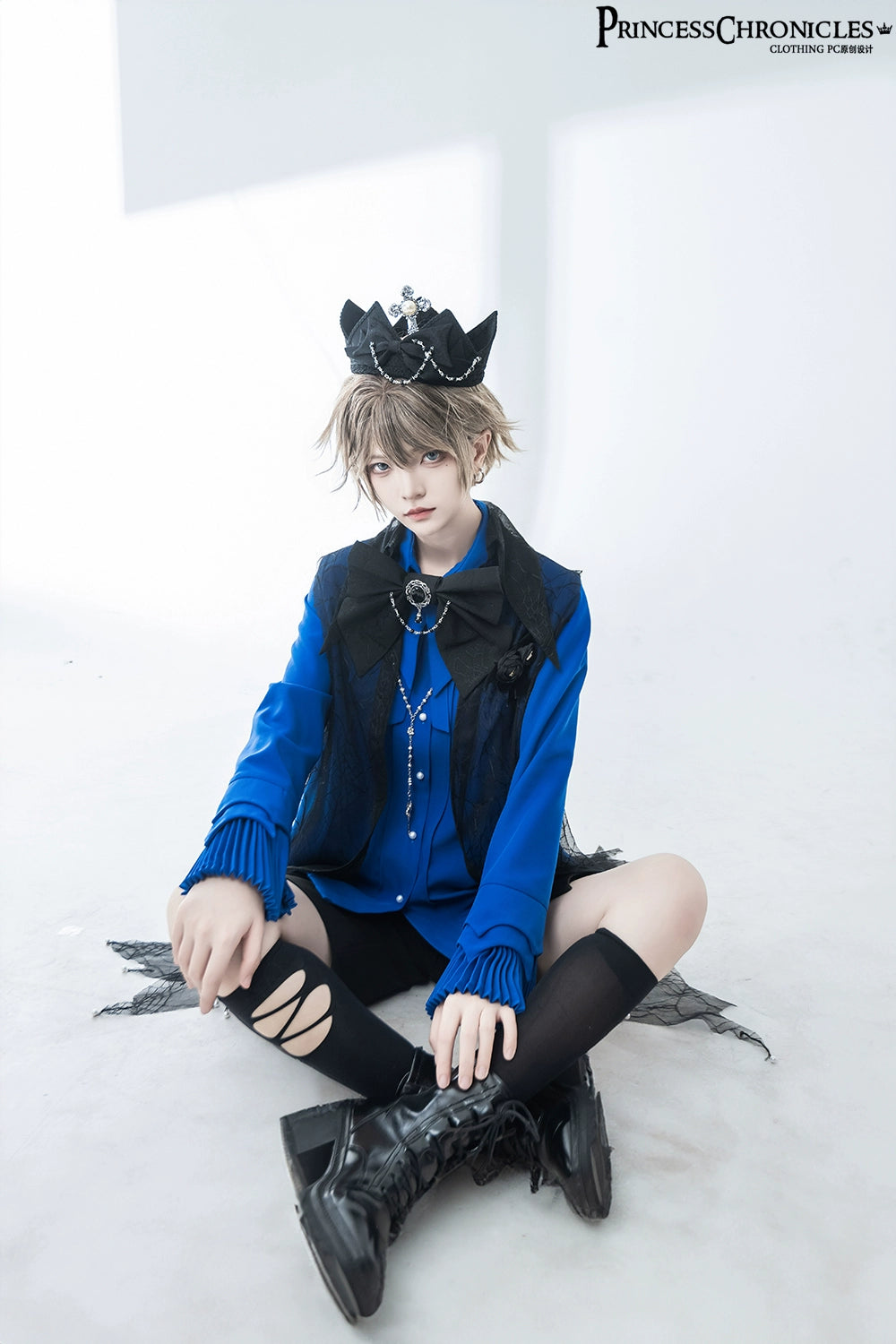 Princess Chronicles - Floating Phantom - Ouji Lolita Shorts Retro Blue Shorts