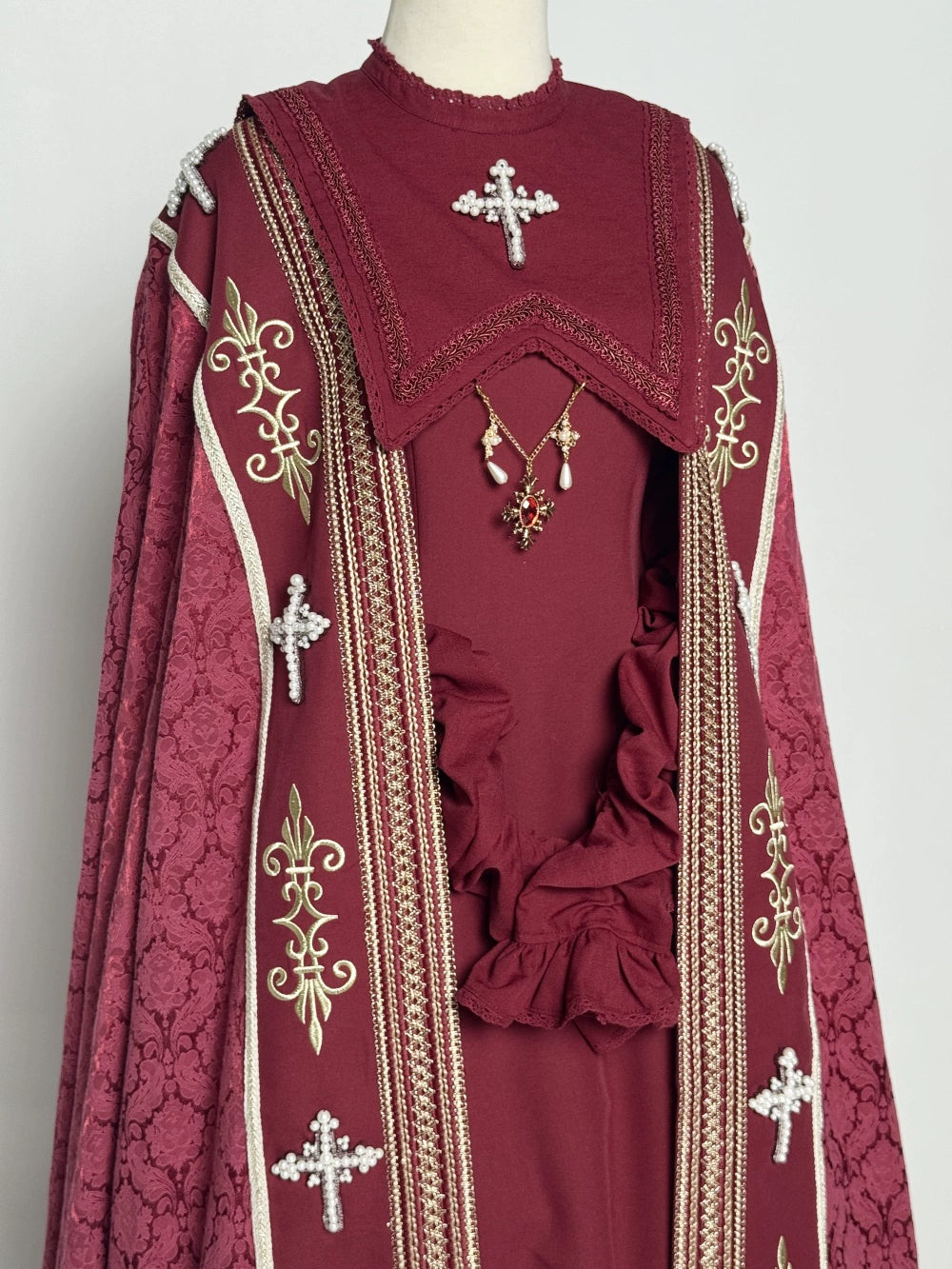 LeMiroir - Moonlit Prayer - Mutton Sleeve Nun Lolita OP Dress, Gathered Sleeve 43660:782588