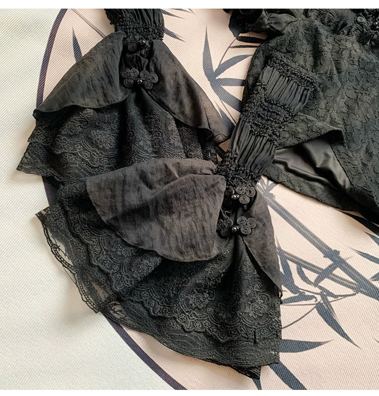 With PUJI~Moon Gauze~Qi Lolita Blouse Chinese Style Shirt 39832:639408
