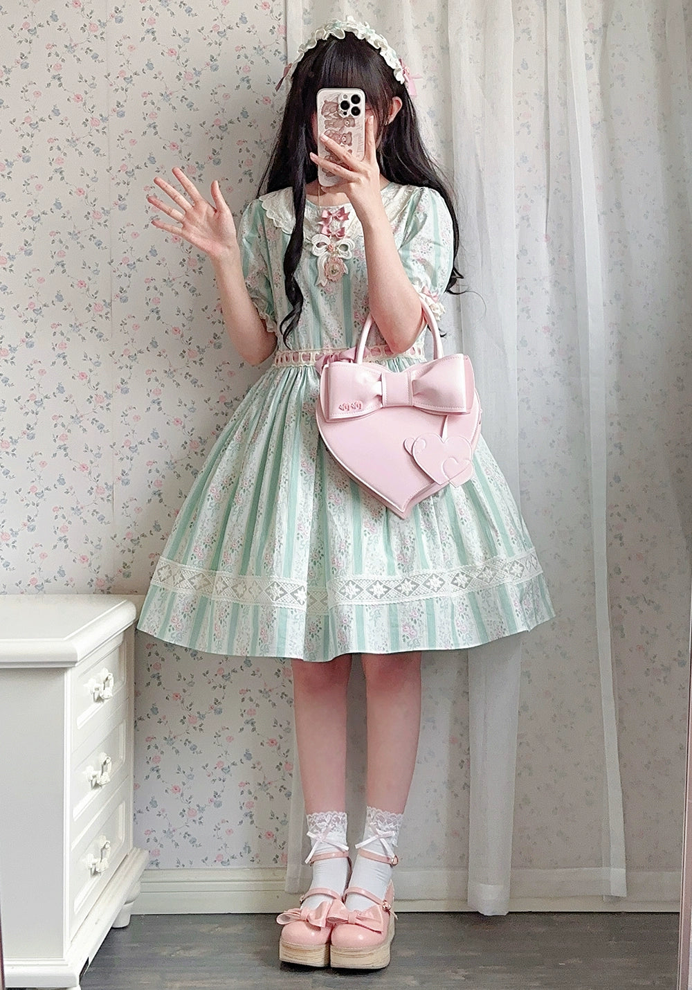 Miss Point~Customized Elegant Lolita OP Dress Cute Daily Girl Short Lolita Dress