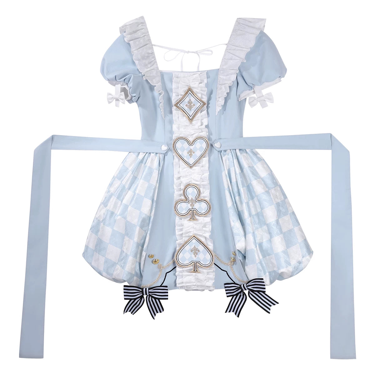 For Alice - Doll-like Lolita Jacquard OP Dress Set, Elastic Bubble Hem (2XL L M S XL) 45690:859666