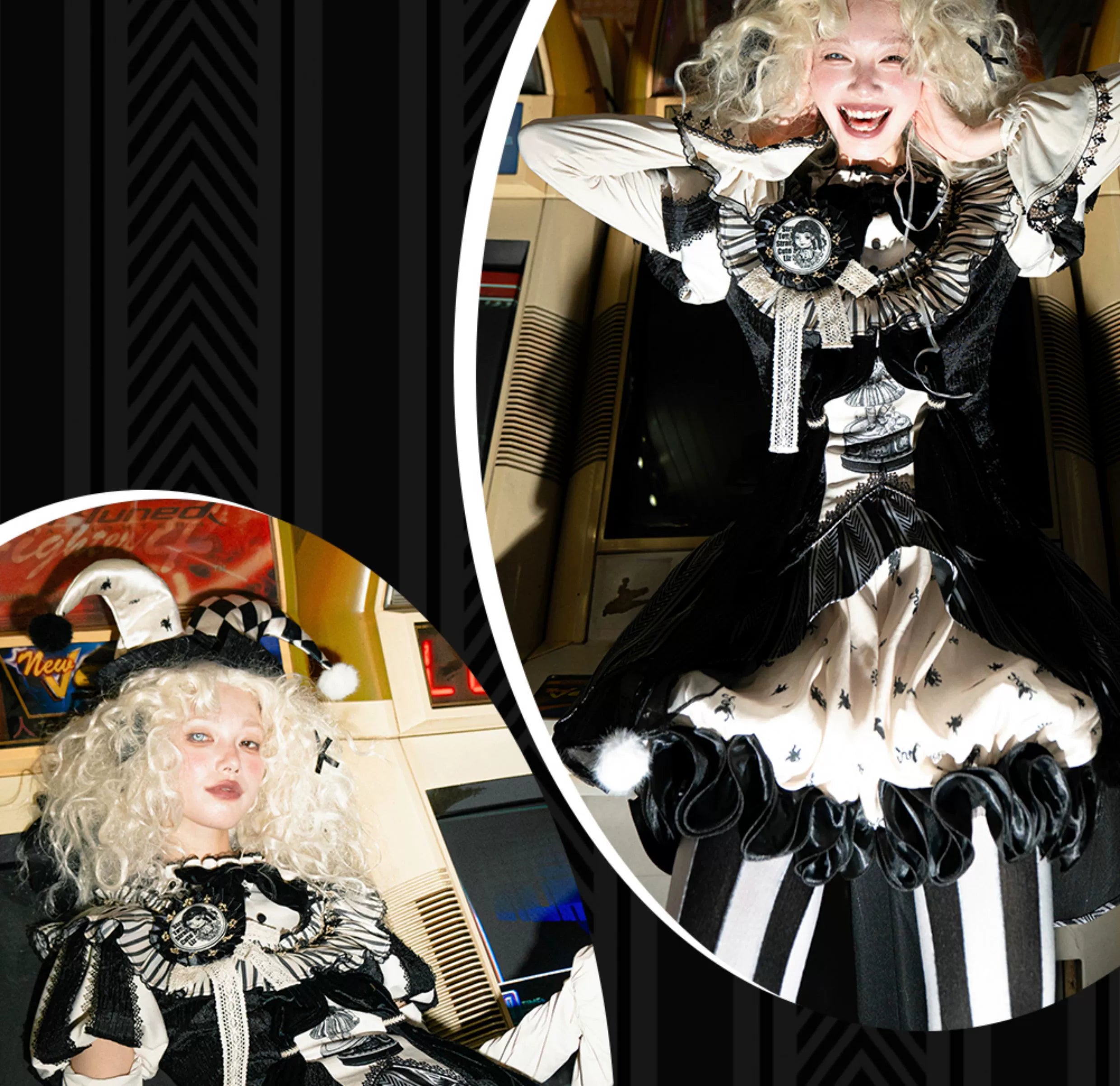 LizBird - Bizarre Toy Box - Halloween Gothic Lolita Skirt Suit Goth Shirt and Bloomers 41912:718254