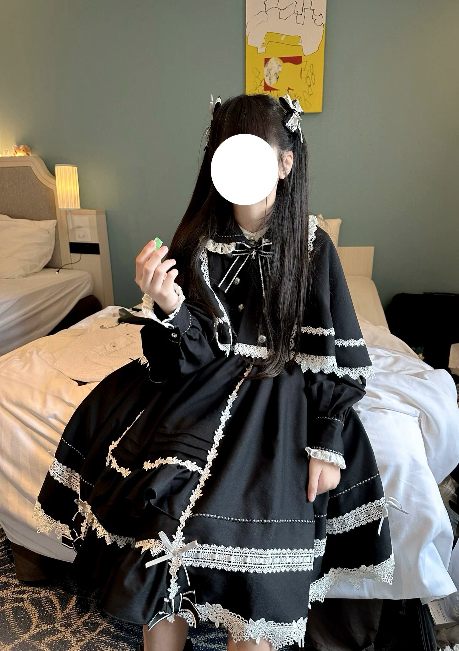 Ningyo Night - Old School Lolita OP Dress, Peter Pan Collar Cape 44635:816662