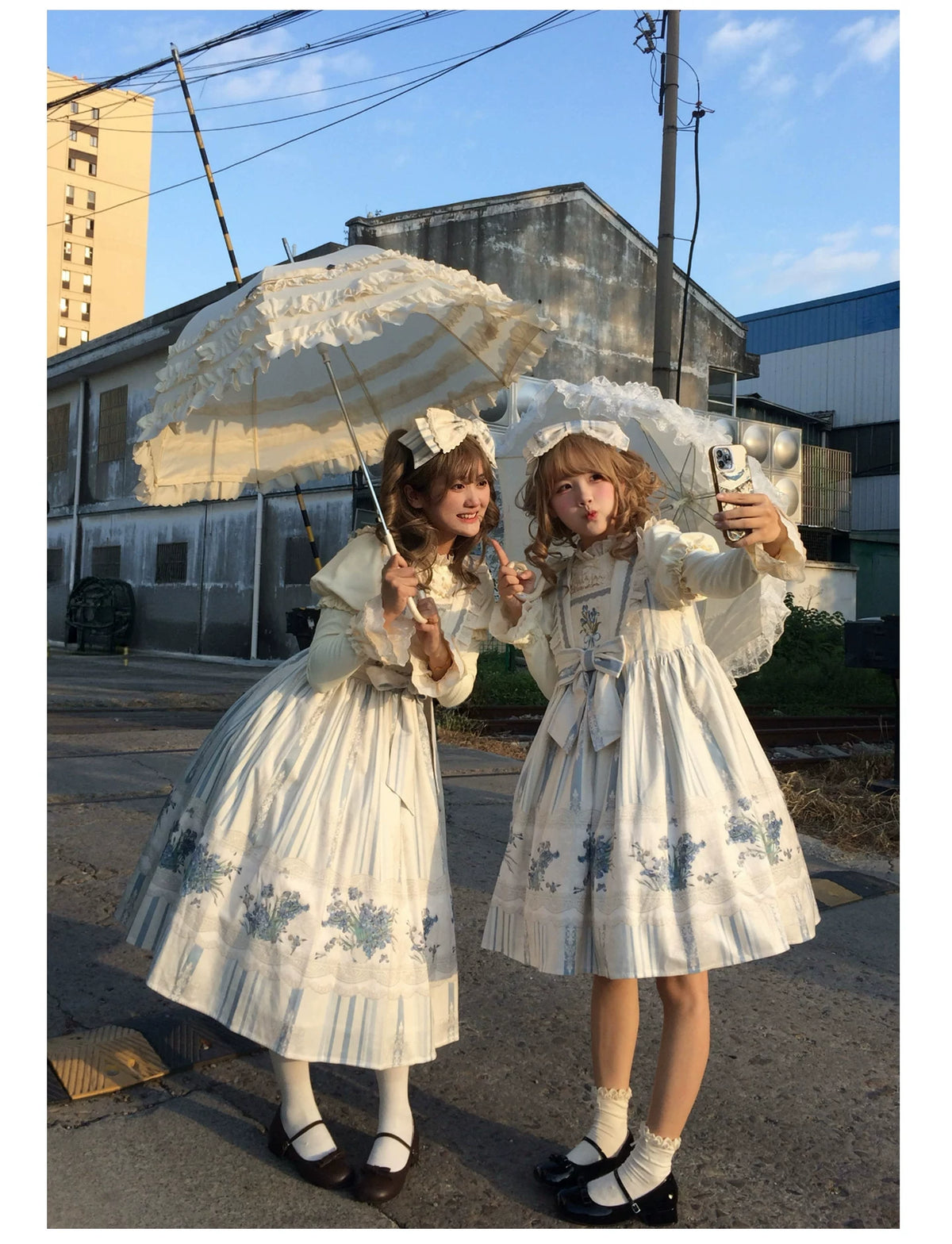 Iris - Classic Lolita JSK Dress Set, Iris Print and Embroidery 45997:871501