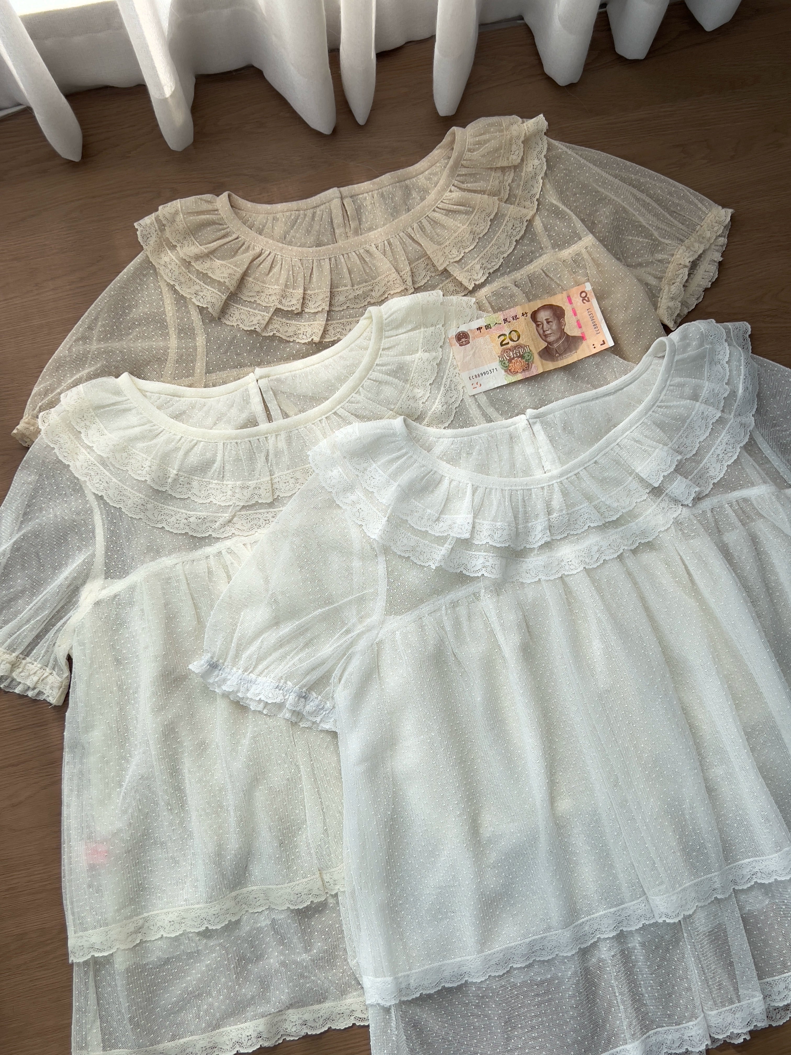 MIST - Endless Summer - Plus Size Sweet Lolita Blouse, Dotted Tulle