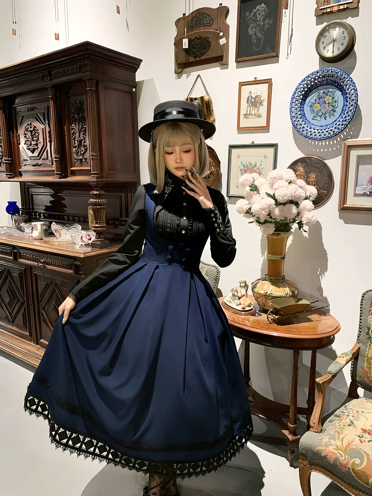 Serenade - Bust-Supporting Elegant Lolita JSK Dress, Three Length Styles 44419:807403