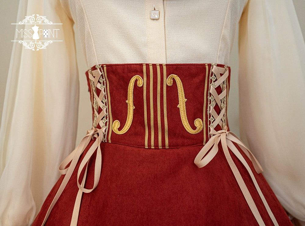 Miss Point~Golden Movement~Elegant Lolita Fishbone Skirt Customized 32242:381316