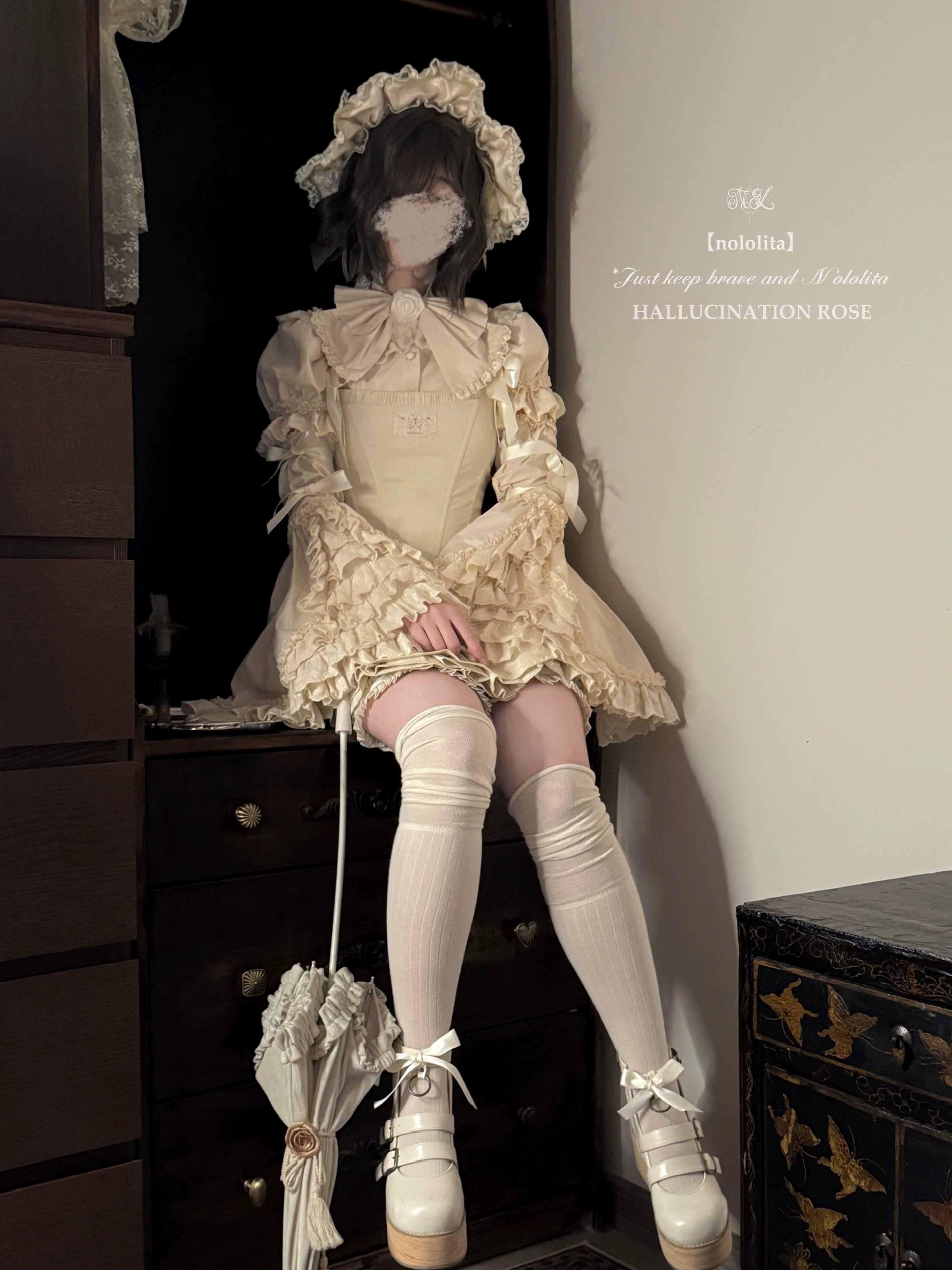 Nololita - Nightingale - Old School Lolita Shirt with Detachable Sleeves 41944:720478