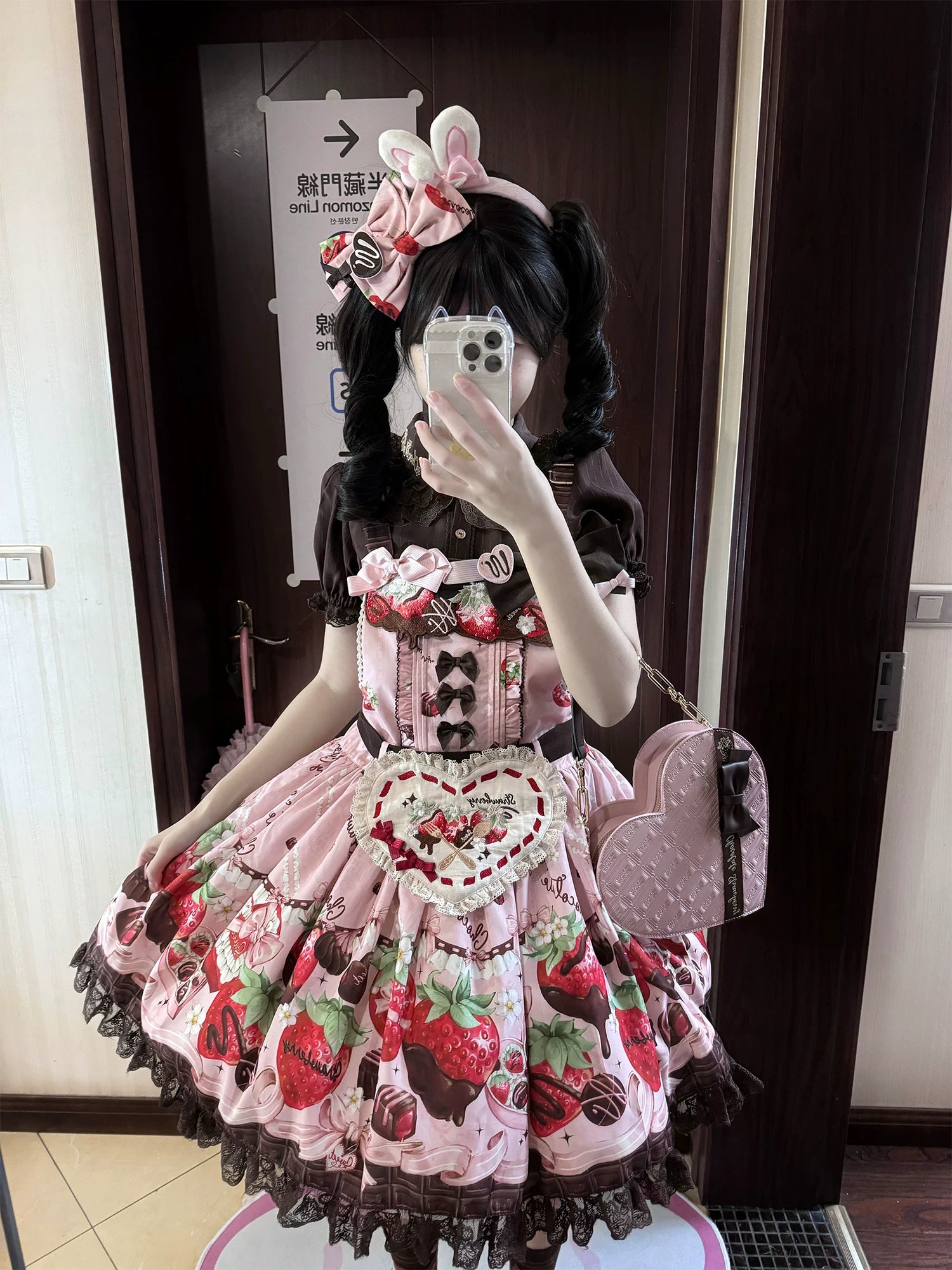 Strawberry Chocolate Lovers - Sweet Lolita Embroidered Printed Accessory 45215:840587