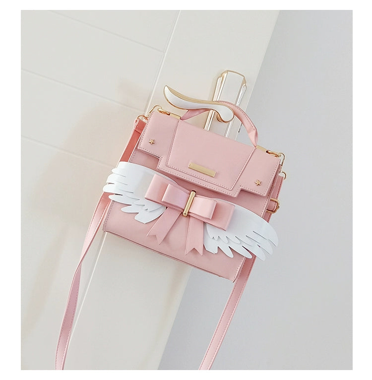 Prime Sister - Sweet Lolita Shoulder Bag Wings Bow Design High Capacity Bag