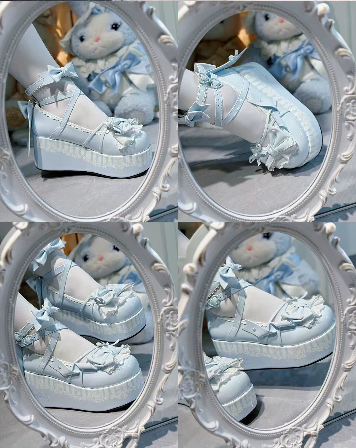 Windchime Fantasia - Sweet Lolita Platform Shoes, Detachable Back Bow 45759:861058