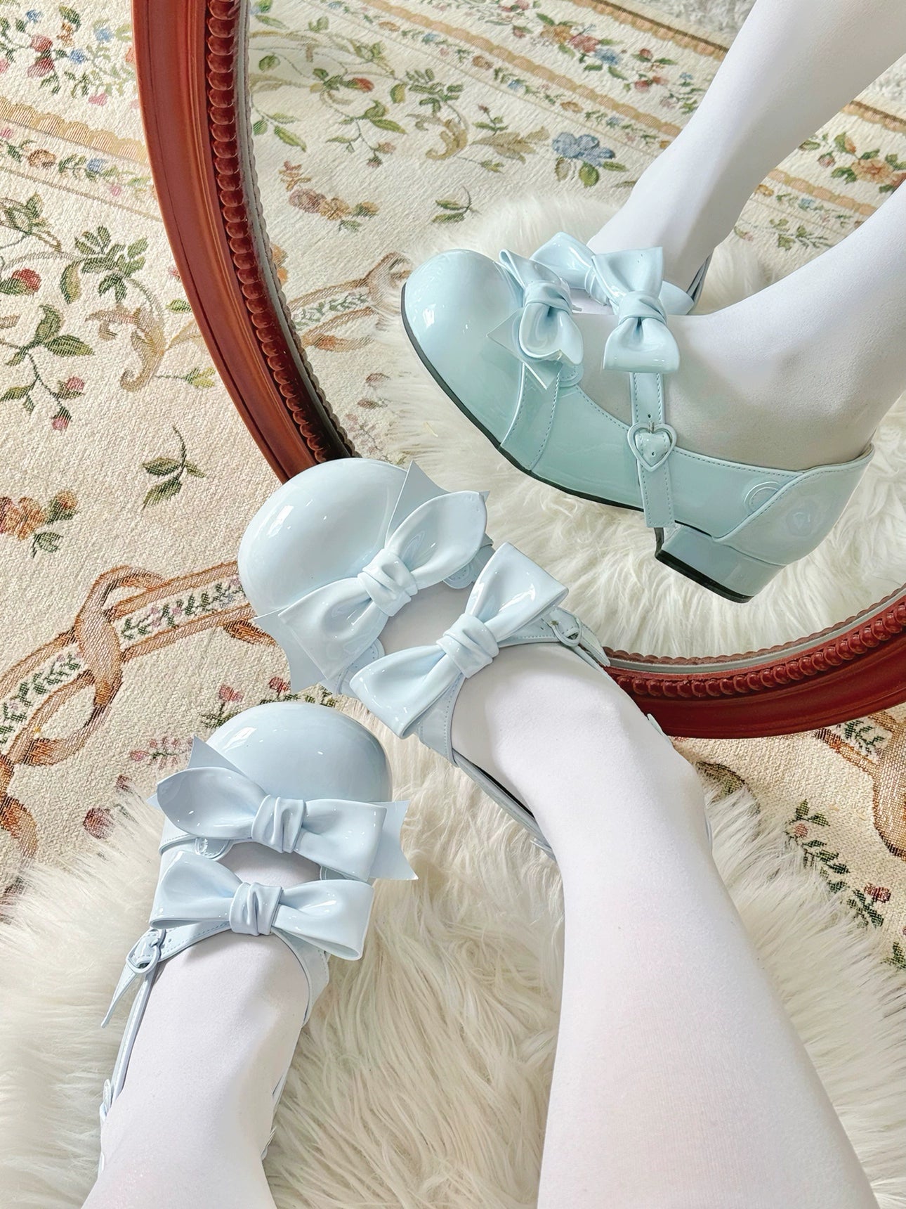 Beauty Bunny~Kawaii Lolita Shoes Low Heels Round Toe PU Shoes 36074:509142
