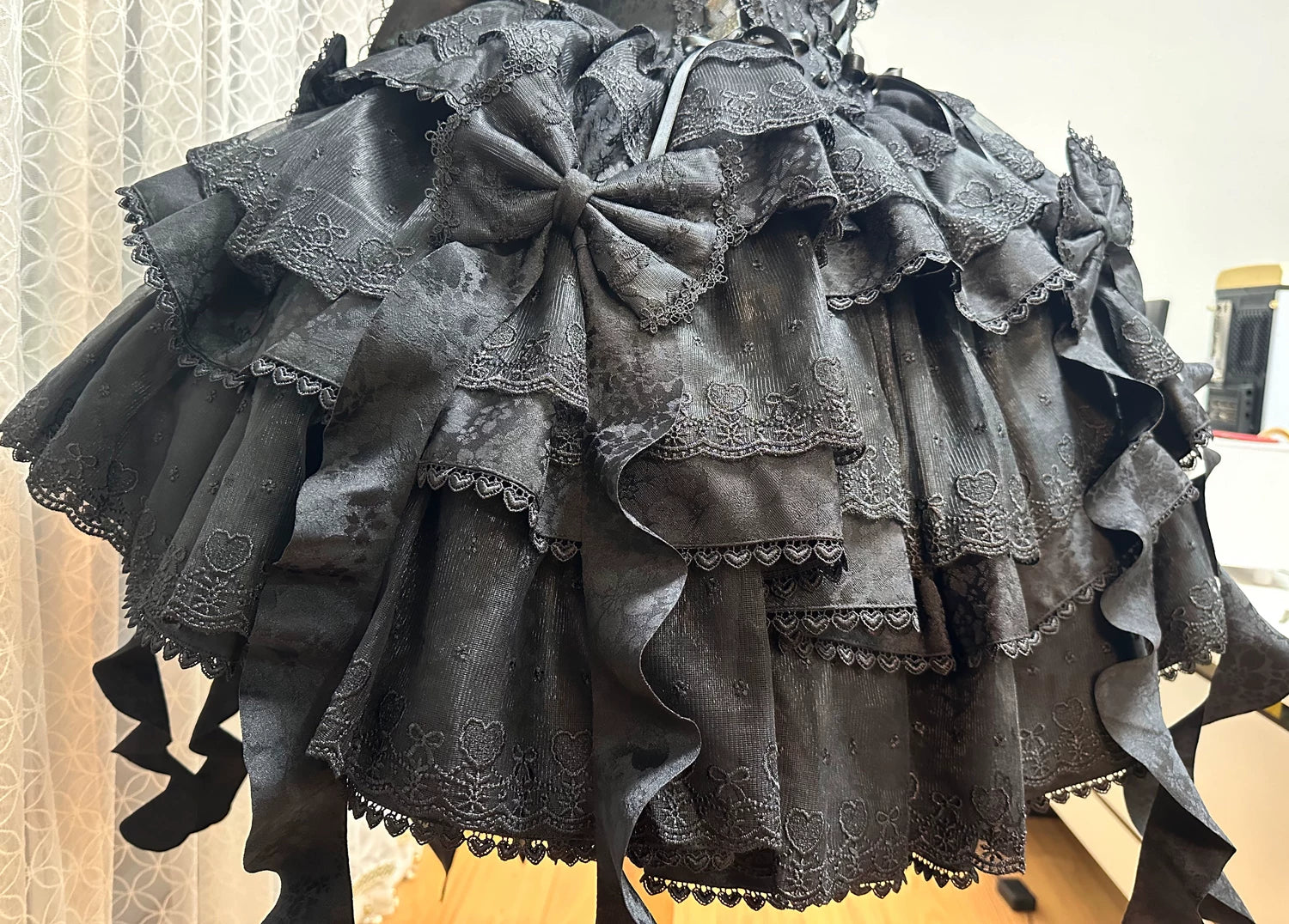 Mori Isle - Solid Gothic Lolita JSK Dress, Embroidered Lace 45658:857785