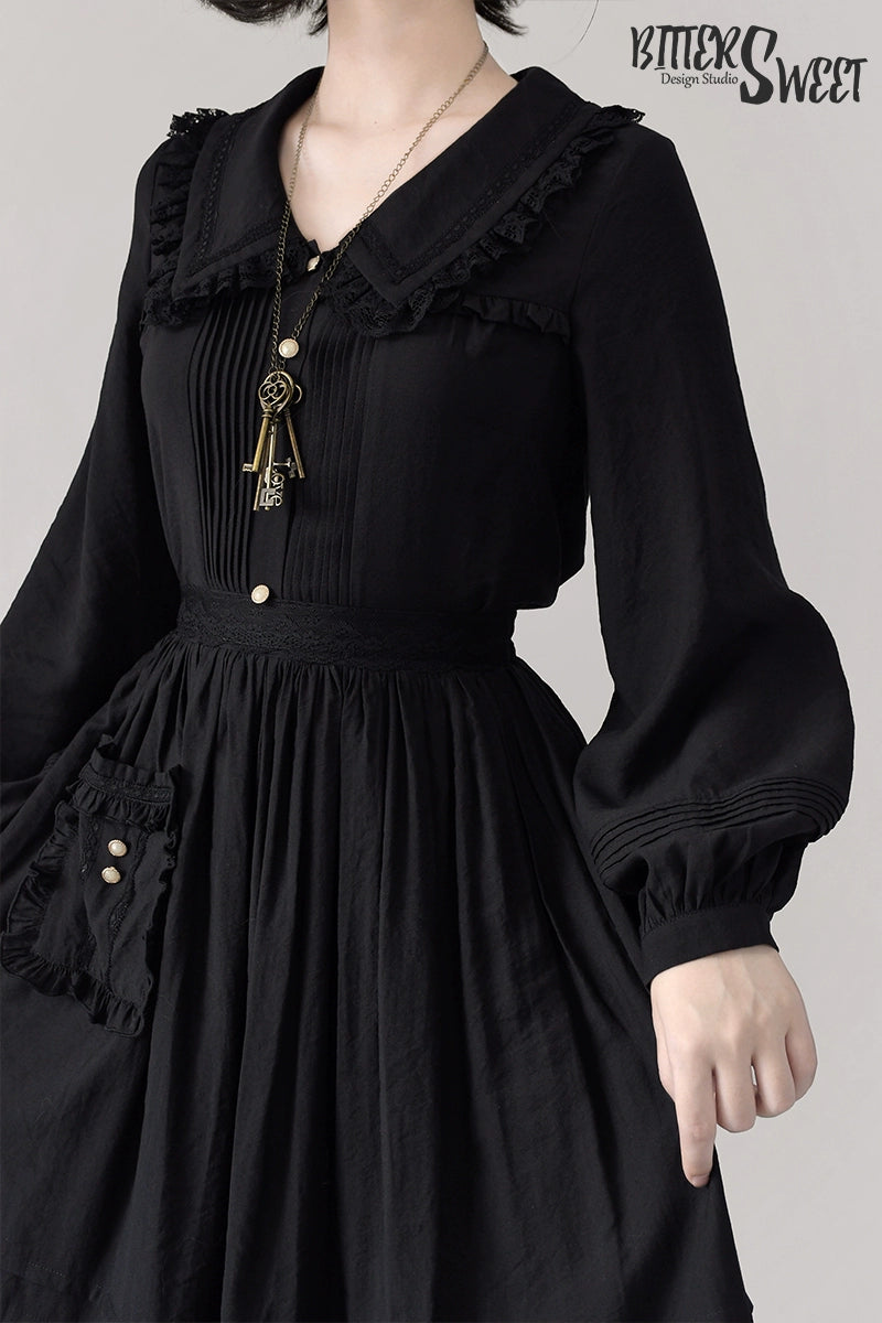 BitterSweet - Elegant Lolita Skirt Set V-neck Long Sleeve Shirt