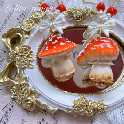 Bear Doll~Handcraft Kawaii Lolita Mushroom Necklace   