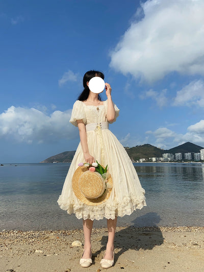 Miss Point~Tulip~Classic Lolita OP Dress Short Sleeve Dress Multicolors   