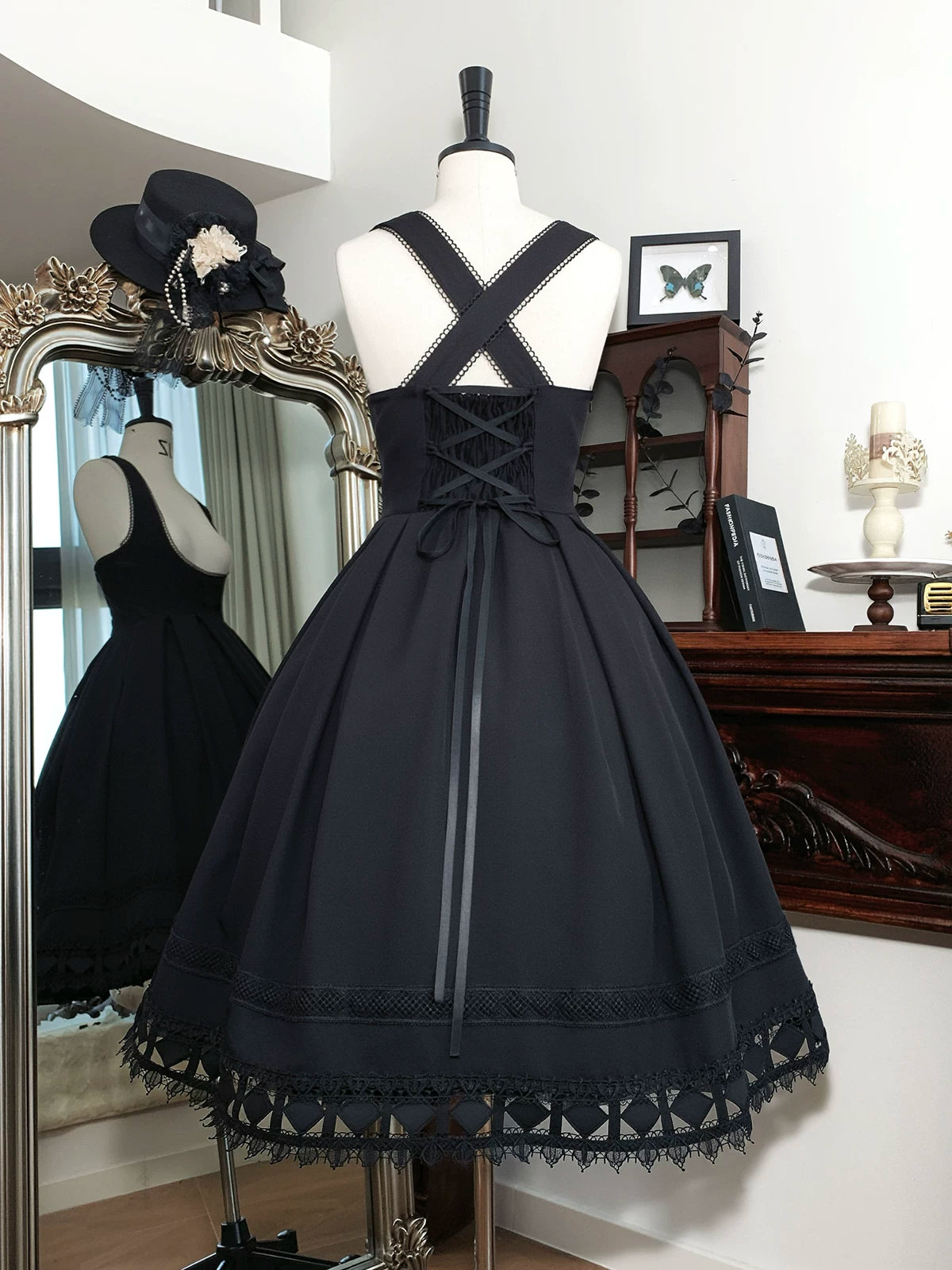 Serenade - Bust-Supporting Elegant Lolita JSK Dress, Three Length Styles 44419:807361