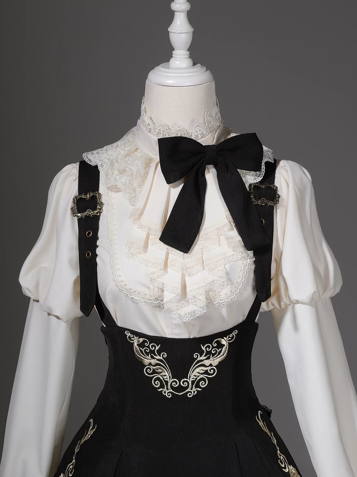 Violin Variations - Gothic Lolita Bust-supporting Dress Set, Violin Embroidery