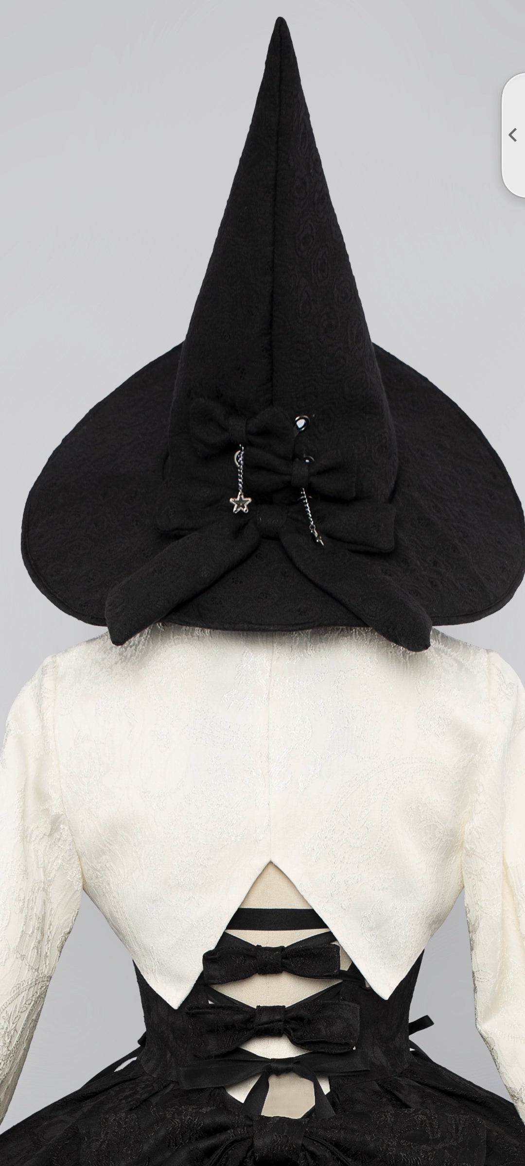 Strawberry Duck - Gothic Lolita Dress White Lolita JSK S black witch hat only (One Size)