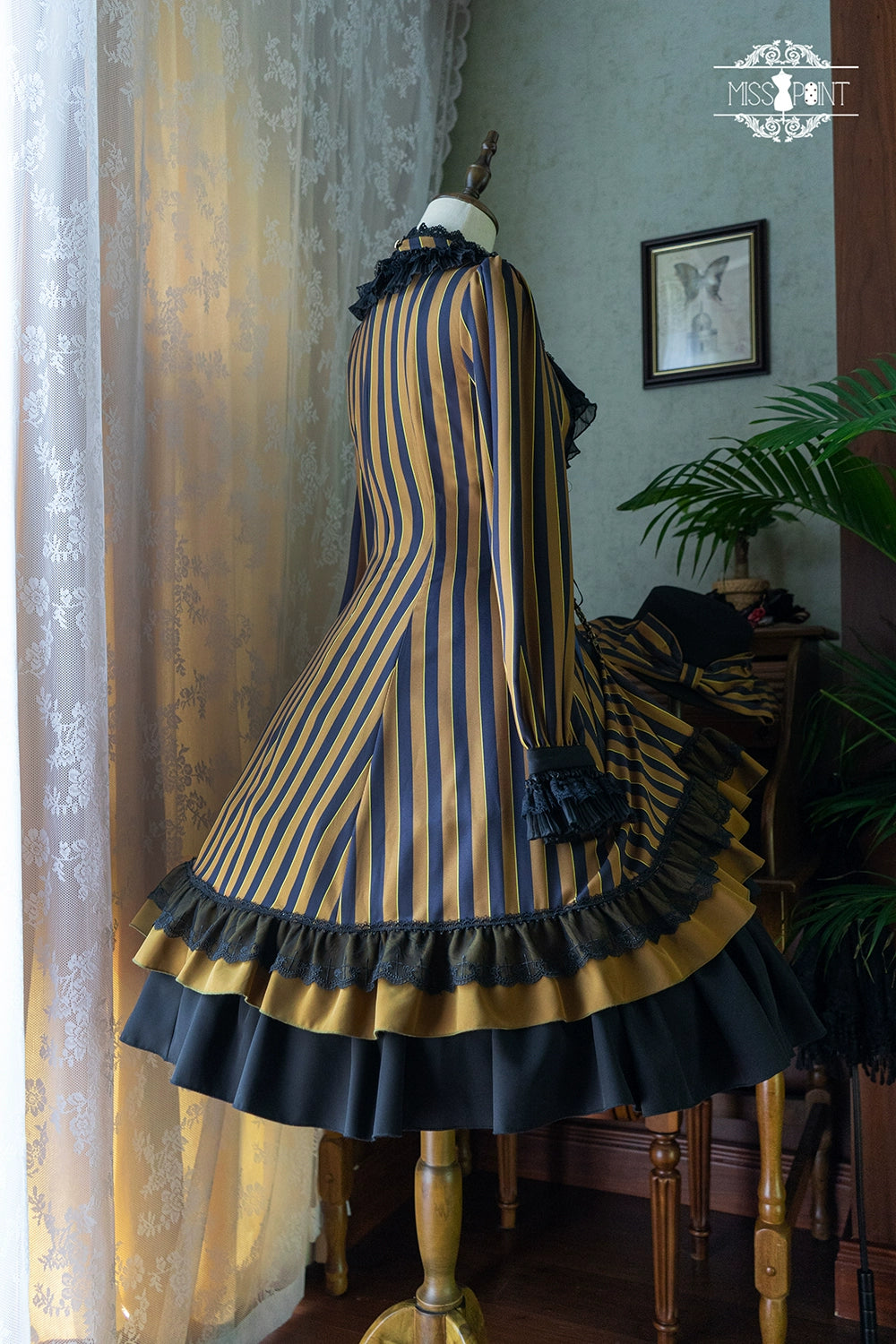 Miss Point - Perintz Manor - Gothic Lolita OP Long Sleeve Retro Lolita Dress 39904:643006