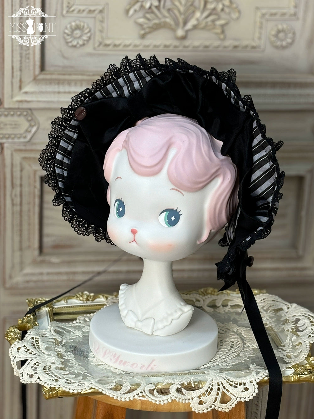 Miss Point - Classical Chocolate - Classic Lolita Accessory Bowler Hat BNT Beret Jabot 40816:677492
