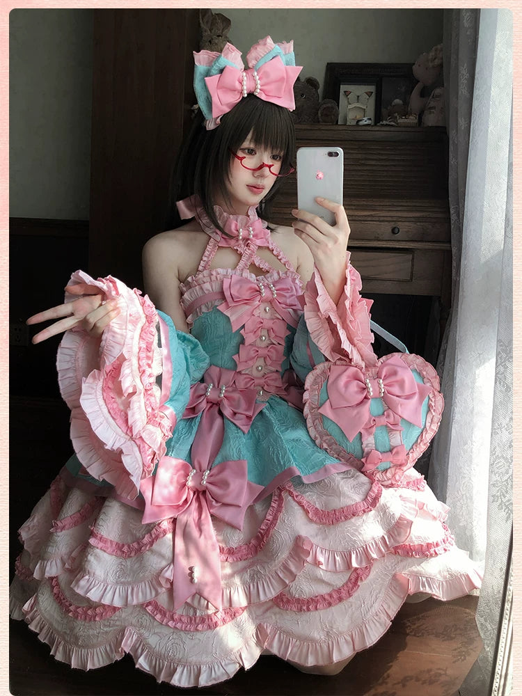 Sweetheart Petal - Sweet Lolita Hime Sleeves, Layered Ruffles