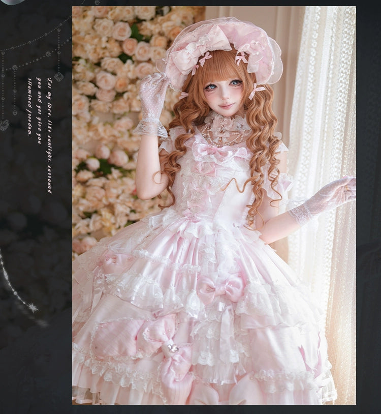 Mengfuzi - Gem Princess - Wedding Sweet Lolita JSK Dress Suit, Side Zipper 44018:792234