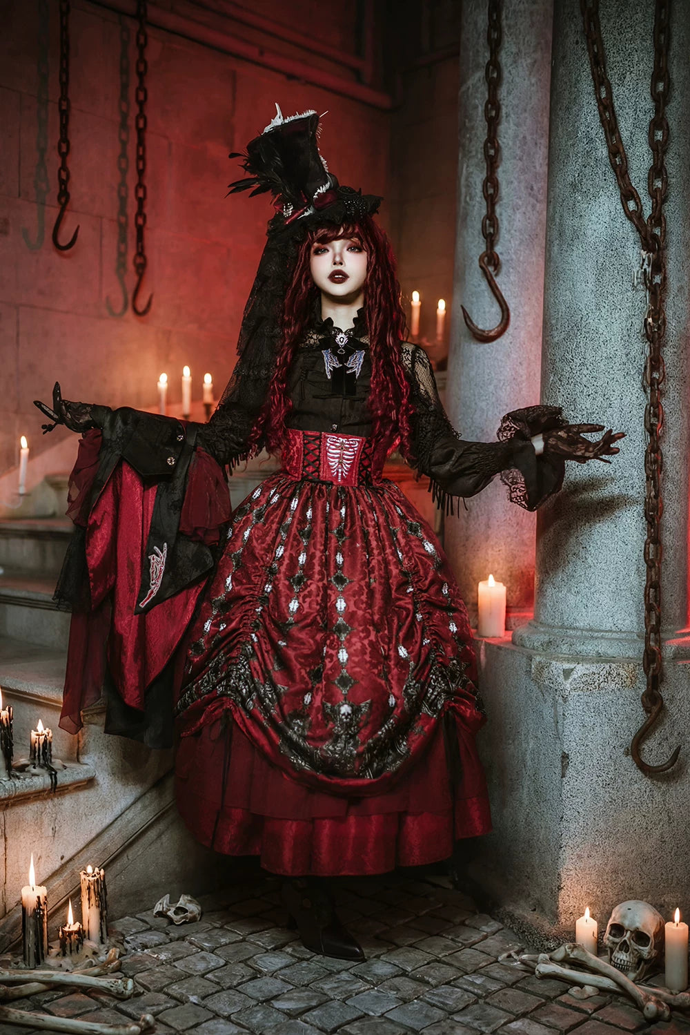 Moonnight Return - Gothic Lolita Long Vest, Embroidered Collar 44582:813818